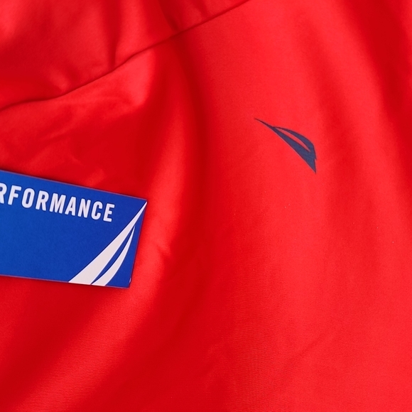NAUTICA RASHGUARD LONG SLEVES SHIRT RED BLUE LOGO - Picture 3 of 8
